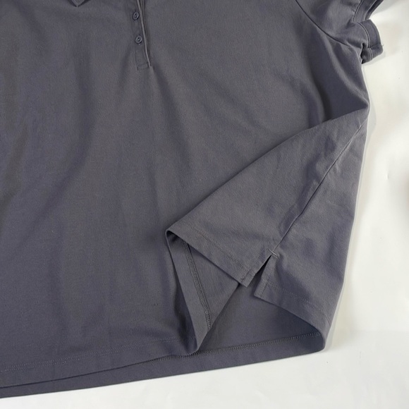NWT Calia Pique Puff Sleeves Polo T-Shirt XXL Carbon Gray 3/4 Button Down Golf - Picture 10 of 16
